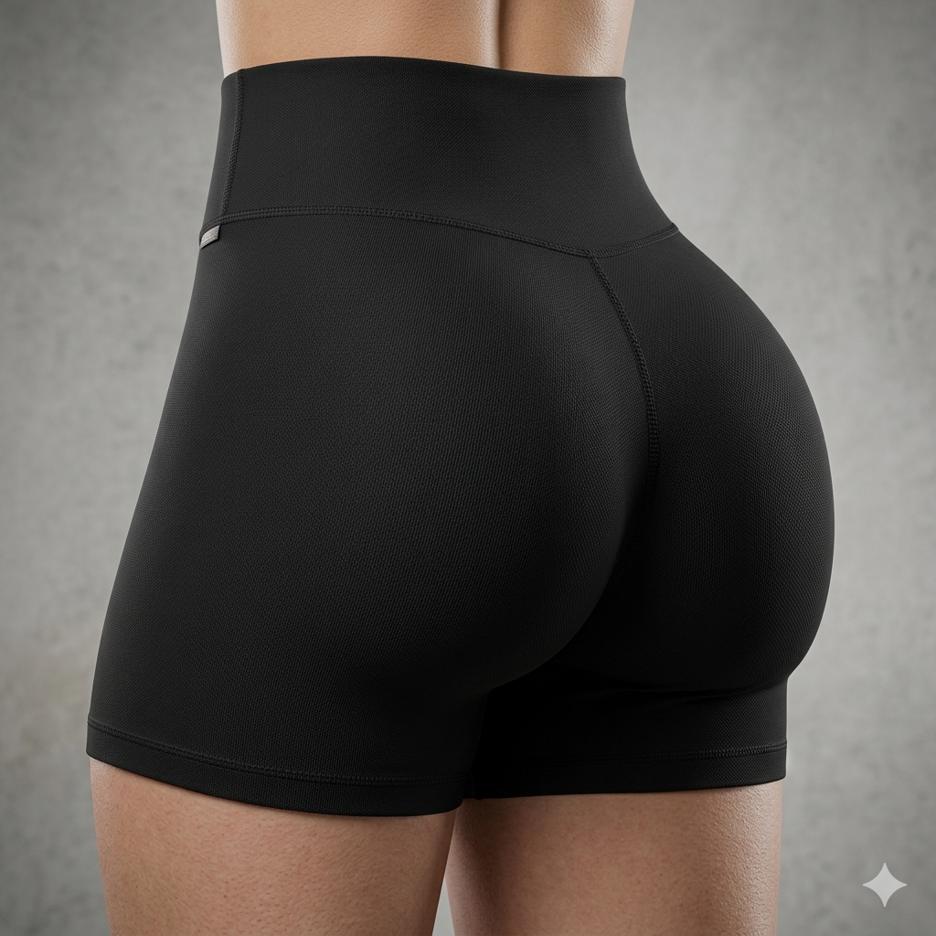 High-Waisted Yoga Shorts with a Slimming Effect