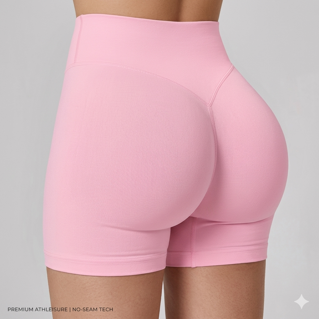 High-Waisted Yoga Shorts with a Slimming Effect