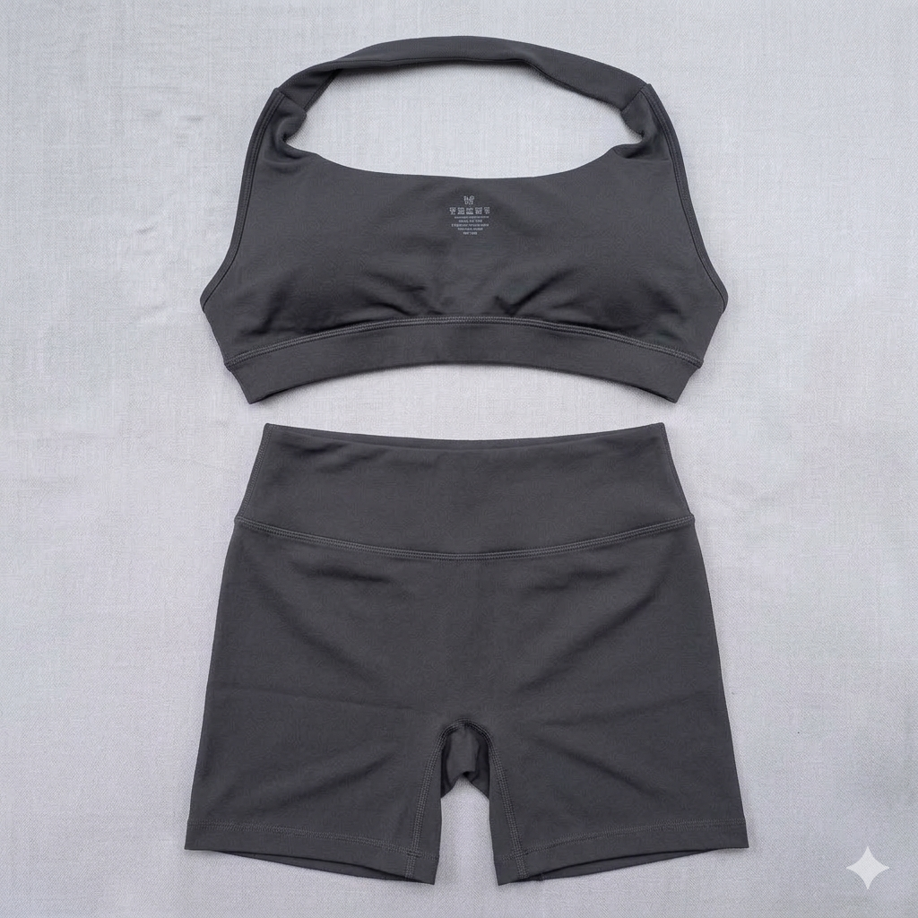 2-Piece Fitness Set: Butt-Lifting Shorts and Halter Top