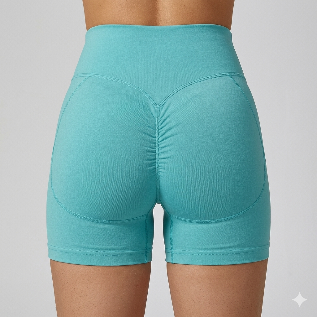 High-Waisted Yoga Shorts with a Slimming Effect