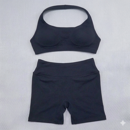 2-Piece Fitness Set: Butt-Lifting Shorts and Halter Top