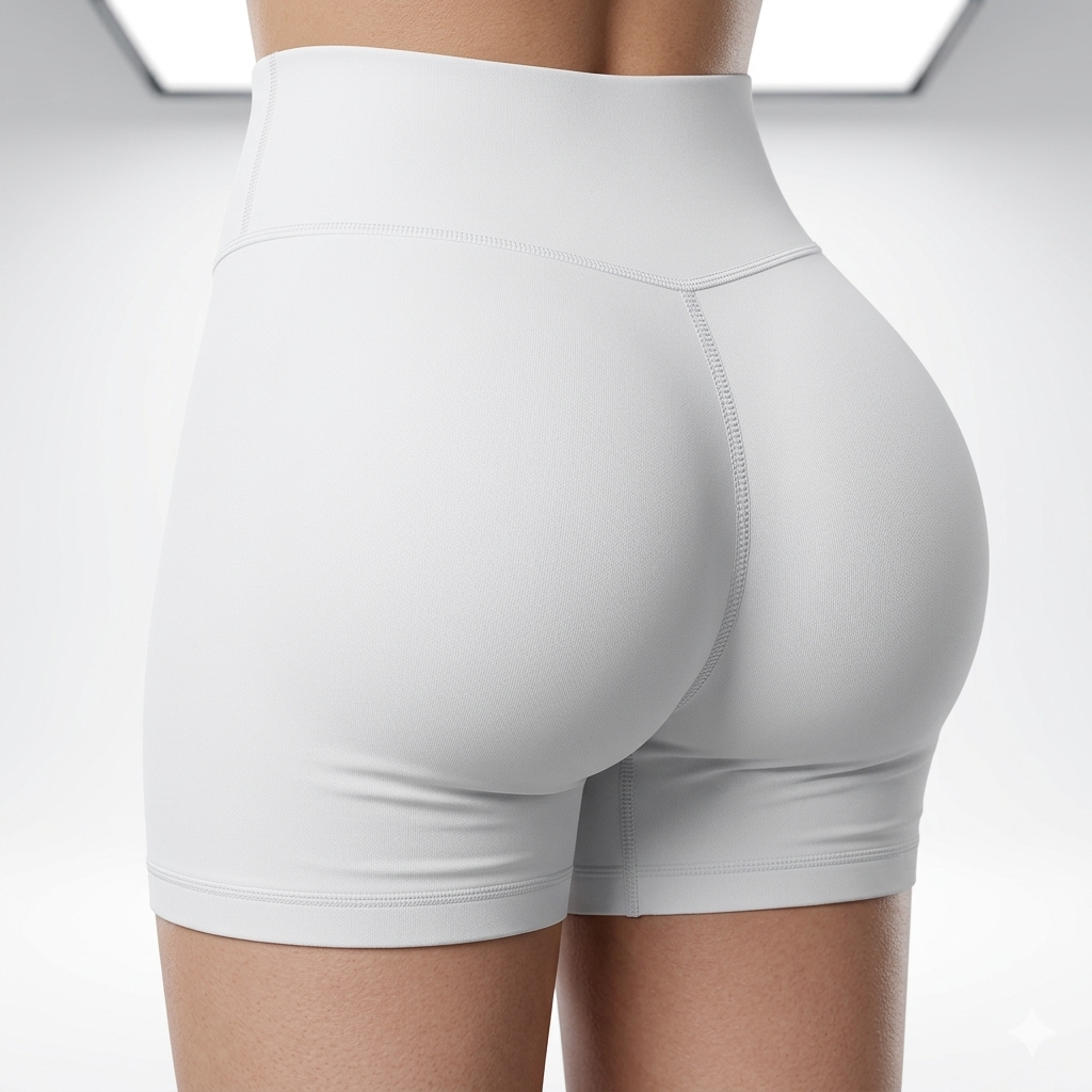 High-Waisted Yoga Shorts with a Slimming Effect