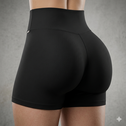 High-Waisted Yoga Shorts with a Slimming Effect