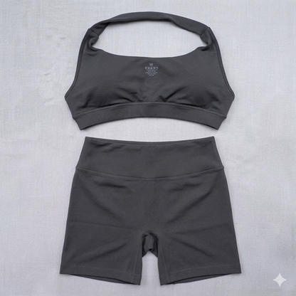 2-Piece Fitness Set: Butt-Lifting Shorts and Halter Top