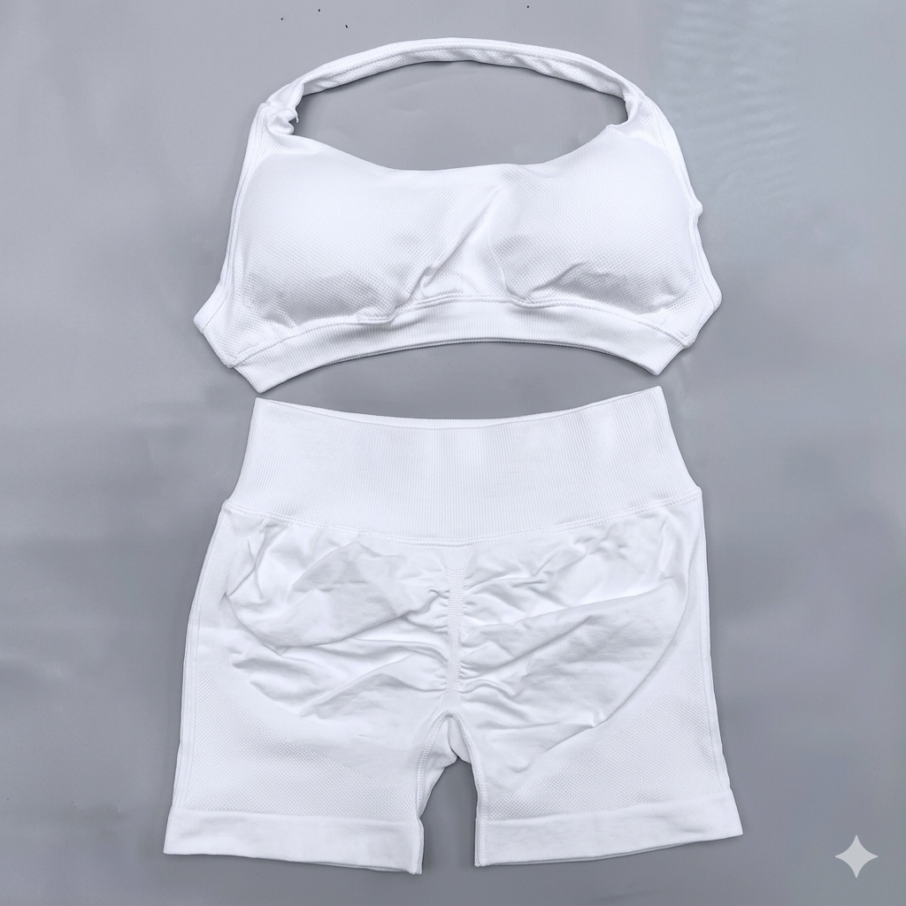2-Piece Fitness Set: Butt-Lifting Shorts and Halter Top