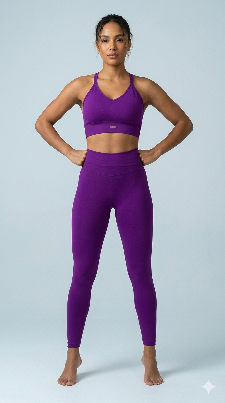 High-Waisted Anti-Impact Peach Effect Fitness Set