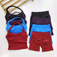 2-Piece Yoga Set: One-Shoulder Top and High-Waisted Shorts