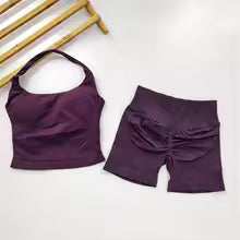 2-Piece Yoga Set: One-Shoulder Top and High-Waisted Shorts